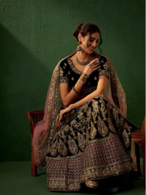 Multicolour Embroidered Lehenga choli with Blouse 7